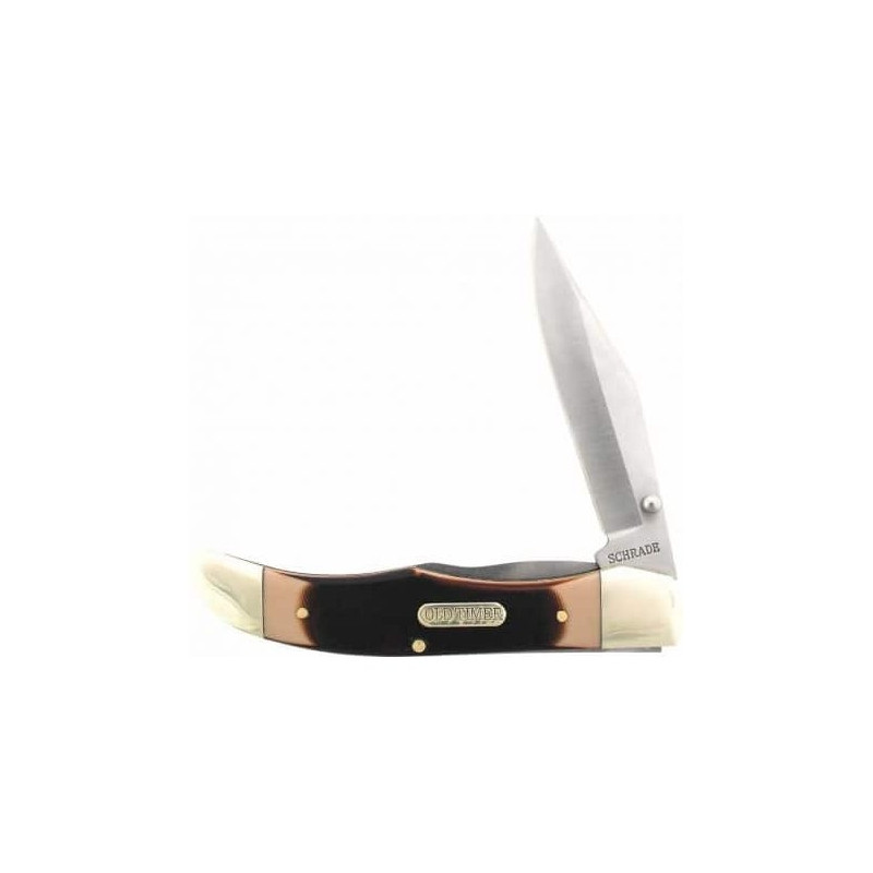 Navaja doble hoja marron y metal OLD TIMER