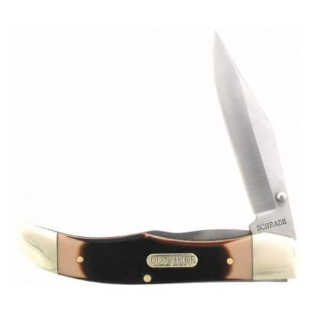 Navaja doble hoja marron y metal OLD TIMER