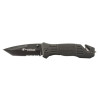 Navaja Smith & Wesson negra con hoja semi dentada en blister